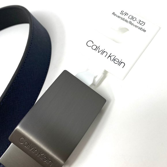 🌿 SALE 🌿 Calvin Klein Reversible Plaque Belt Black 1.25 CK 41002366 010 - Picture 5 of 10